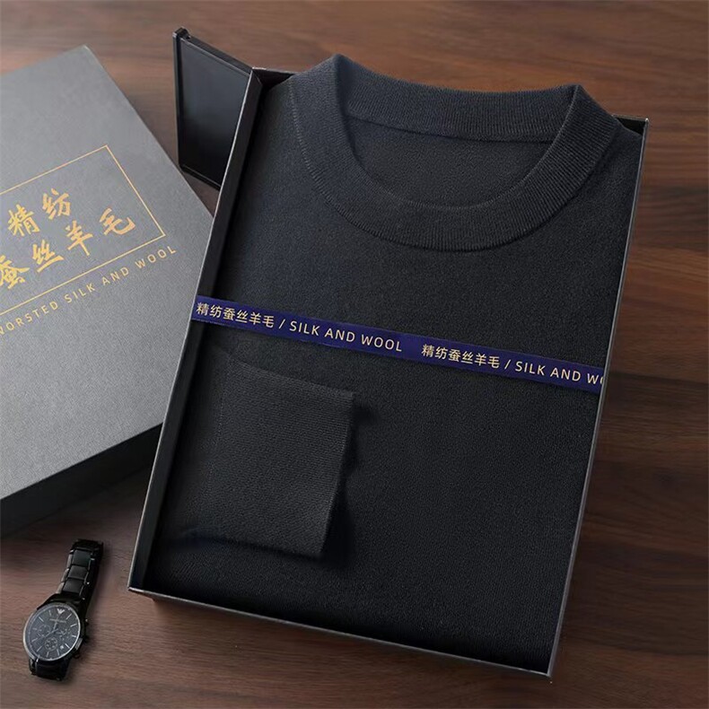 2025年秋季时尚百搭休闲圆领套头长袖,男装针织衫/毛衣,森墨