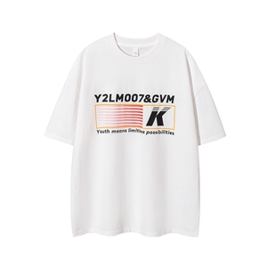 白底条纹印花设计潮大码M-5XL短袖T恤男DT77779P18块特价控38图片