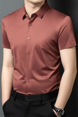 R-LS3333夏季新款男士亚麻无痕短袖衬衣百搭衬衫商务男装，男装T恤，电商B360