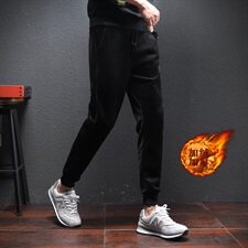 703-K06-P50日系大码宽松男士金丝绒双面加绒织带休闲裤K17800，男装休闲裤，星座703