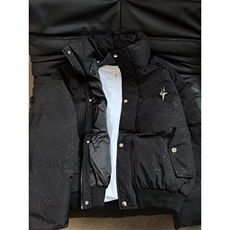 纯色立领短款棉服外套男女同款2025冬季加厚面包服保暖黑色棉衣，男装棉衣，星座506A