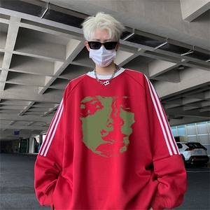 抖音得物供货 提供视频 秋冬重磅美式宽松织带圆领卫衣0316图片