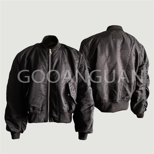 棒球领棉服外套加厚保暖廓形短款弯刀袖飞行员夹克LF1018P95图片