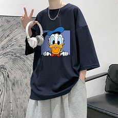 Q11223-P30唐老鸭春夏季七分袖t恤男大码五分袖男短袖中袖大皂风，男装T恤，电商A040