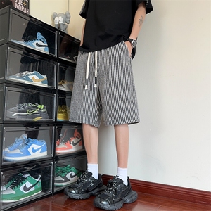 肌理感麦穗五分卫裤男款夏季青少年潮流宽松短裤阔腿休闲运动中裤图片