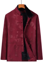 男士风唐装可脱卸羽绒服90白鸭绒中老年冬羽绒服唐装外套，男装羽绒服，钱塘723
