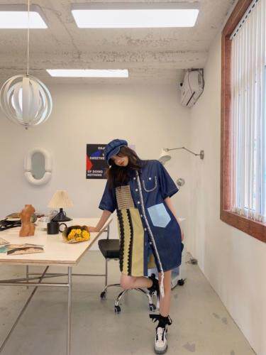 拼接衬衣，女装，YOUER DENG