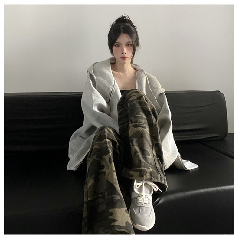 网图重磅380克全棉宽松设计感拉链套头连帽卫衣外套AH912-P58图片