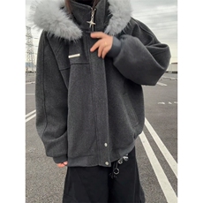 1506-1/M3671/P86大毛领派克棉服男女冬季保暖连帽棉衣情侣潮牌，男装棉衣，星座1506-1