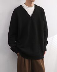 男士冬季V领毛衣韩版潮流慵懒风针织衫M2309P48，男装针织衫/毛衣，星座1116-2