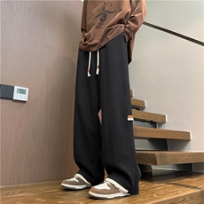 K2485批45控68假两件裤子男秋季新款肌理感长裤百搭休闲裤男裤子，男装休闲裤，电商D229A