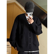 开衫毛衣男慵懒风破洞针织衫外套A086-MY2632-P65，男装针织衫/毛衣，电商基地A086