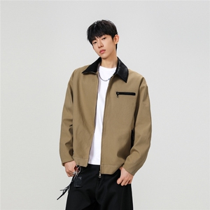 秋冬新款皮领水洗拉链外套JK929-P90控138图片