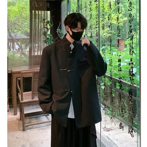 2026新中式金属搭扣设计西服男大码M-5XL情侣外套XF77858P85控138图片
