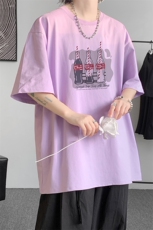 夏季内景纯棉文艺青年短袖T恤男宽松圆领体恤衫，男装T恤，电商B316