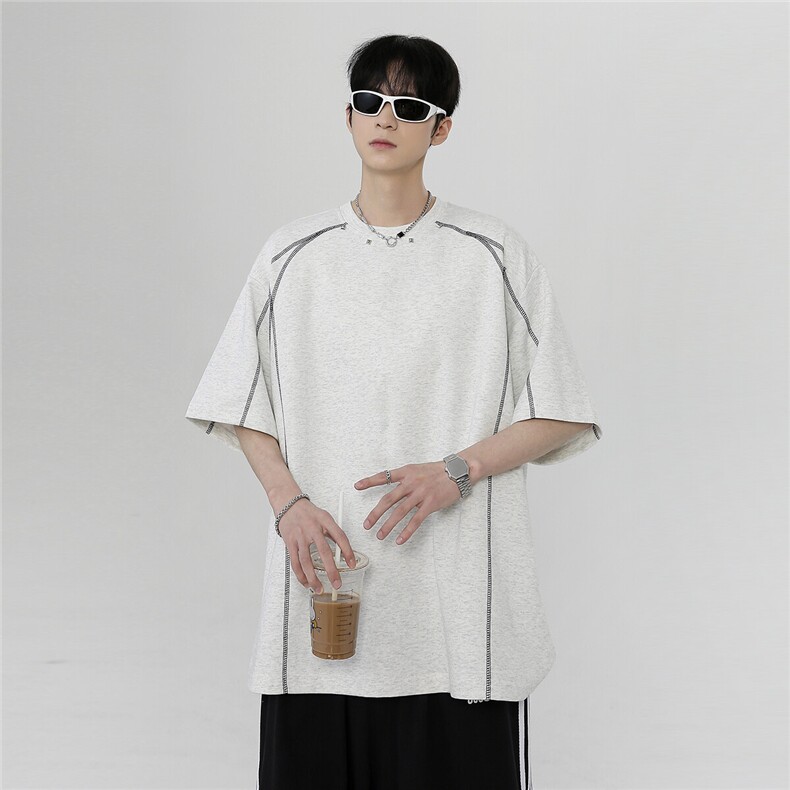 美式复古设计感短袖T恤男2026夏季新款重磅半袖上衣T802-P38,男装T恤,电商C307