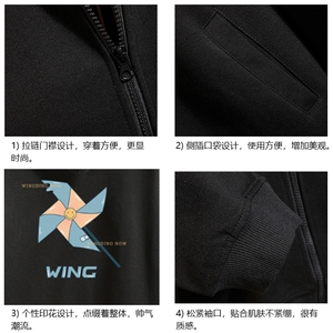 KS21112-P38 连帽开衫卫衣男运动外套大码班服 砖墙挂拍图片