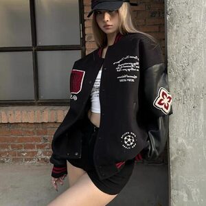 【有货】DW630-P70 春秋拼接撞色棒球服外套男女美式宽松夹克图片