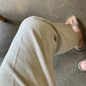 夏季新款棉麻裤子韩版宽松慵懒风百搭西裤休闲九分直筒裤K328-P45图片