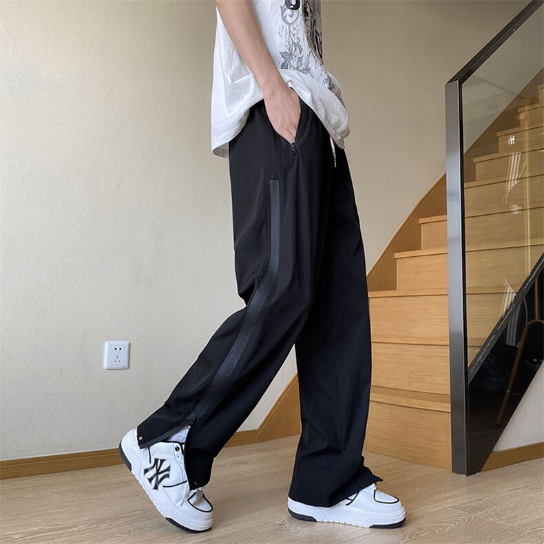 美式vibe侧拉链休闲裤男高街ins垂感宽松潮牌阔腿卫裤K6380-P35,男装休闲裤,星座512-3