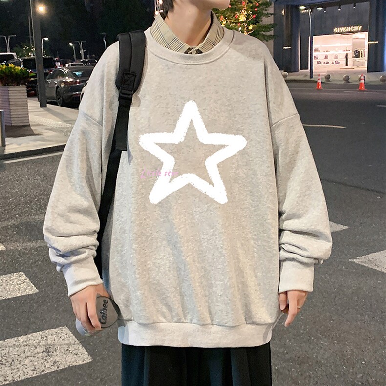 S6286-P28秋季圆领卫衣男大码韩版宽松长袖外套,男装卫衣,电商A040