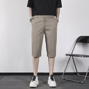 百搭ins潮流新款日系慵懒夏季冰丝商务休闲短裤六分裤宽松KA70,橘色面包服搭配灰色运动裤可以么图片