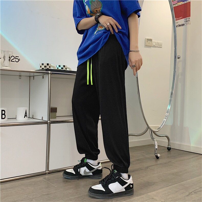 港风卡通印花运动裤子新款宽松运动束脚哈伦休闲裤男K3254-P30,男装休闲裤,星座512-2