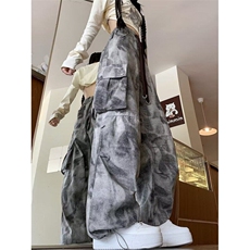 YC9258-P58潮扎染工装裤男女2025春秋新款潮牌宽松迷彩阔腿裤，男装休闲裤，电商C233