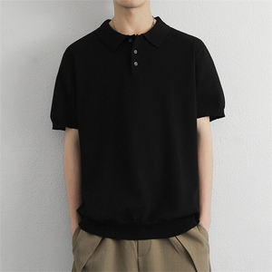 花棕色针织衫翻领polo/短袖简约休闲男款图片