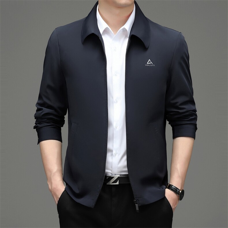 男式夹克外套青年商务宽松休闲茄克翻领纯色上衣MY2132-P150,男装夹克,电商B212（原钱塘6029）