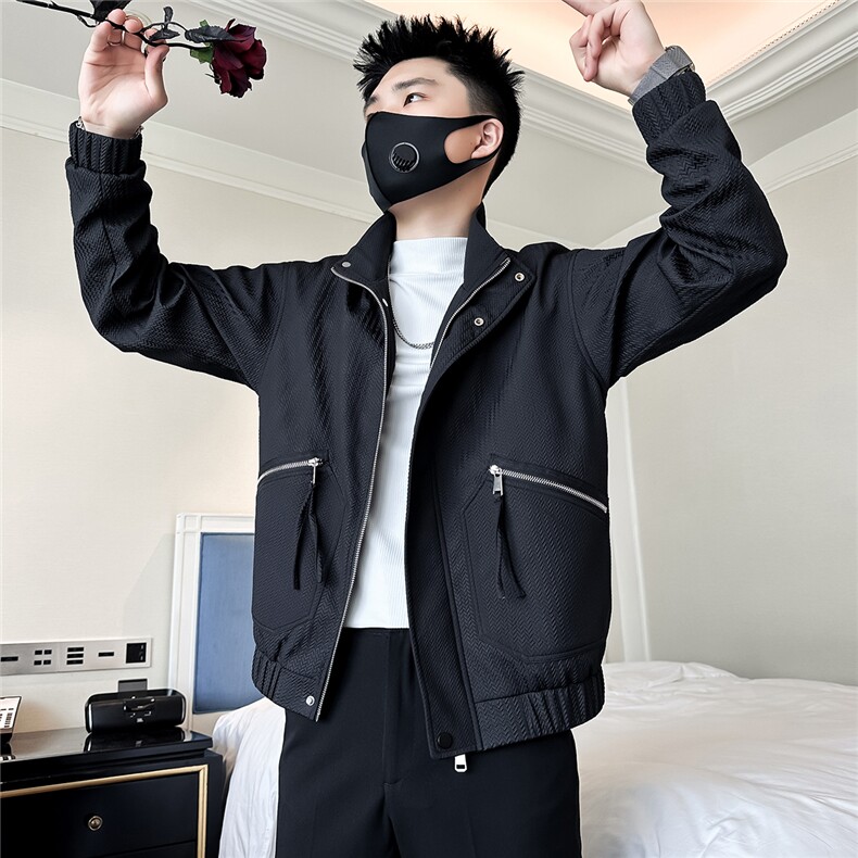 高级感痞帅立领炸街夹克外套男社会小伙店主风301C-JK11-P98控138,男装夹克,星座301C（原B323）