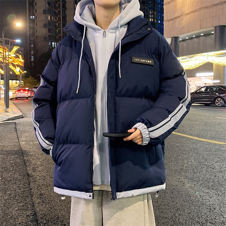 港风夜景潮牌新款织带连帽棉服潮流保暖棉衣M082-P100控139,男装棉衣,星座717