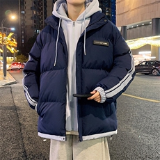 港风夜景潮牌新款织带连帽棉服潮流保暖棉衣M082-P100控139，男装棉衣，星座717