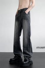 B221美式ins高街暗黑小众铆钉伐木裤牛仔裤LK23145-P65控88，男装牛仔裤，电商B221