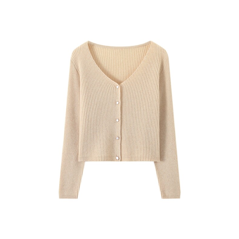 2025秋季新款羊绒衫女100纯山羊绒气质软糯针织开衫V领百搭上衣，女装羊绒衫，巾兮羊绒