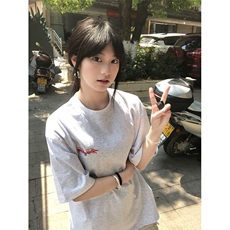 万针全刺绣工艺抖音得物高品质260克重磅纯棉双纱美式高街短袖T恤，男装T恤，电商A486