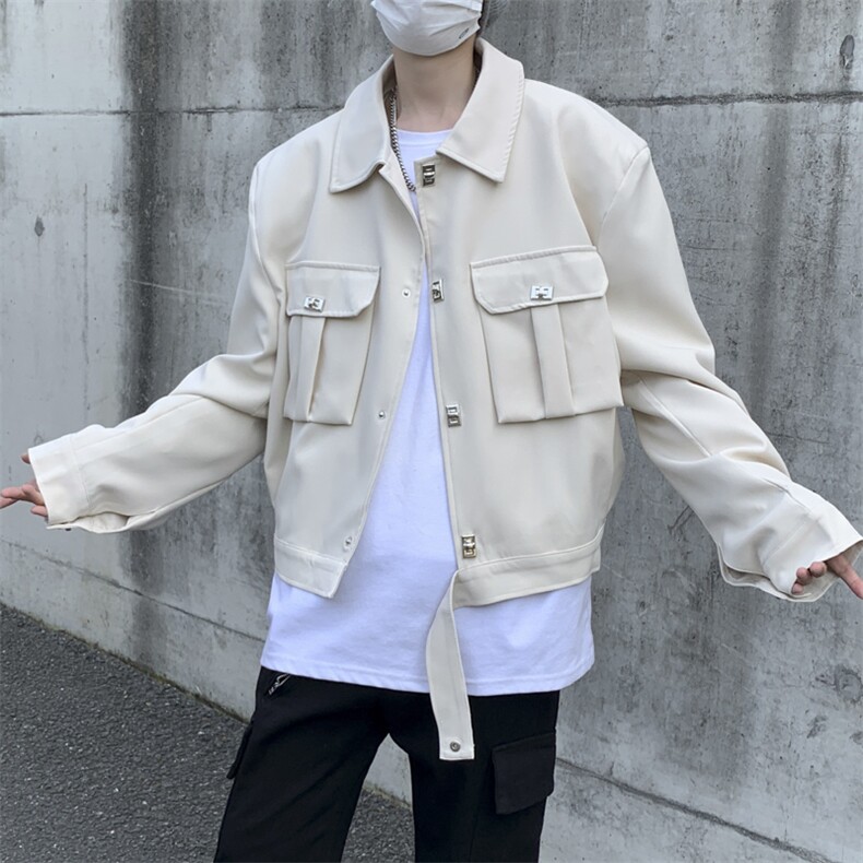 秋冬新款宽松休闲夹克男韩版个性设计感上衣通勤外套潮JK0128-P68,男装夹克,星座308B-1