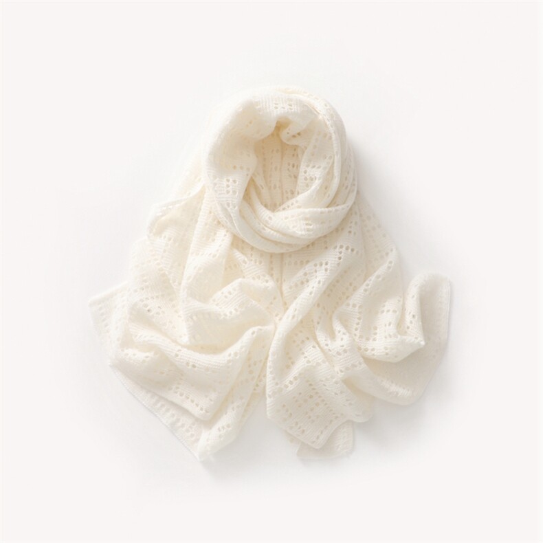 2025年夏季女士挑孔披肩围巾保暖通用，围巾，美创羊绒