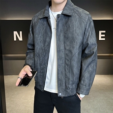 美式皮衣外套男秋季2025新款机车飞行员皮夹克A313-K275118-P155，男装皮衣，电商A313