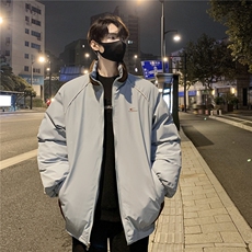 情侣装冬装双面穿条纹织带棉服拼色棉衣休闲外套男G1101P138，男装棉衣，电商A339