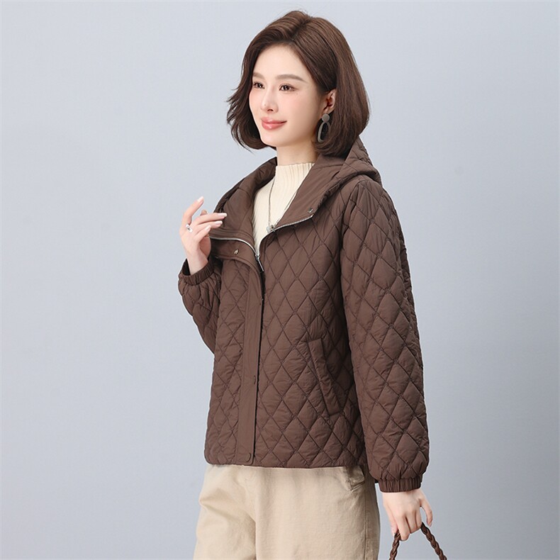 2024年冬季新款时尚休闲保暖连帽小棉服,女装棉衣/棉服,依恋蒂丝