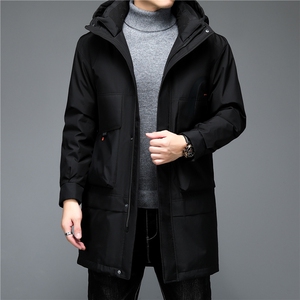 2023冬季新款羽绒服长款男式白鸭绒中老年商务男装ALXB8998-P365图片