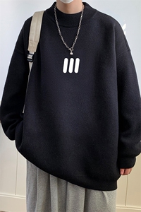 半高领毛衣男大码胖子针织衫毛线衣 M18436-P45 加绒款-P65图片