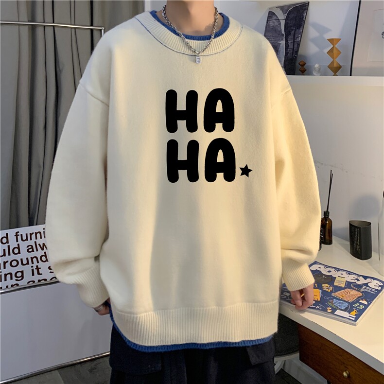 假两件毛衣男大码加绒针织衫男毛线衣M80346-P55加绒P70,男装针织衫/毛衣,电商A040
