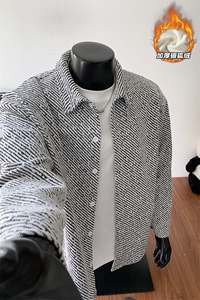 高克重雪尼尔480g银狐绒保暖舒适夹克外套男J5265J加绒-特P45控88图片