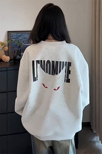 恶魔眼印花连帽卫衣男女款秋季潮牌痞帅重磅硬挺美式高街情侣外套图片