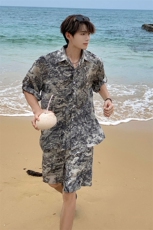 动物豹套装TZ77814特P45衬衫DCS77815特P27DK77816特P18套装控88，男装衬衫，星座227-7