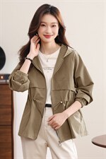 2026年春季连帽休闲百搭连衣裙，女装风衣，文熹诺