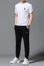 2023年夏款潮流休闲时尚男士运动短袖套装P120，男装休闲套装，电商D223-1