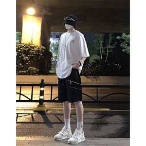 B221 美式ins高街暗黑小众拉链宽松五分裤短裤 LK23061-P50 控68图片